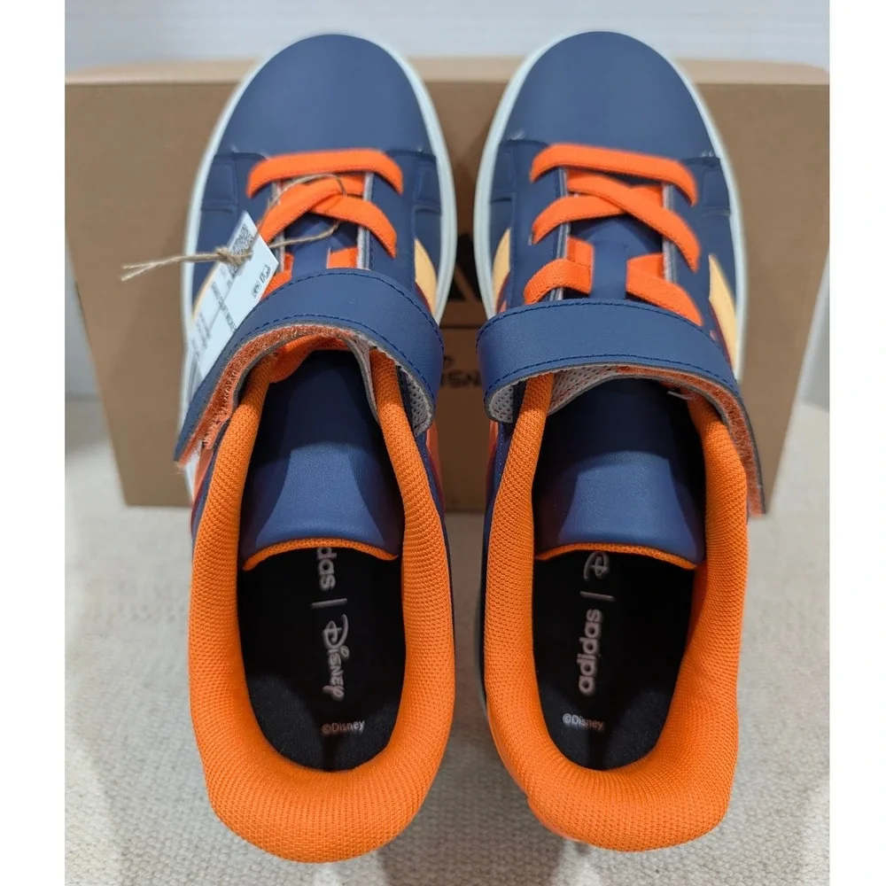 Adidas Disney Grand Court Mickey EL K Navy Orange Sneakers JS2345 Kids Size 5